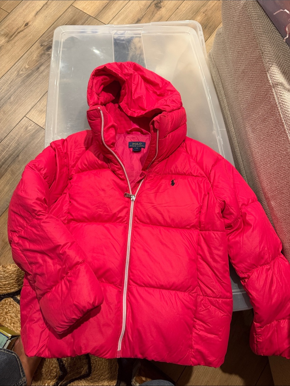 Polo by Ralph Lauren Bright Pink Kids Hooded Puffer Coat